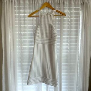 Lilly Pulitzer Resort White Crochet Knit Stripe Rae Shift  XS